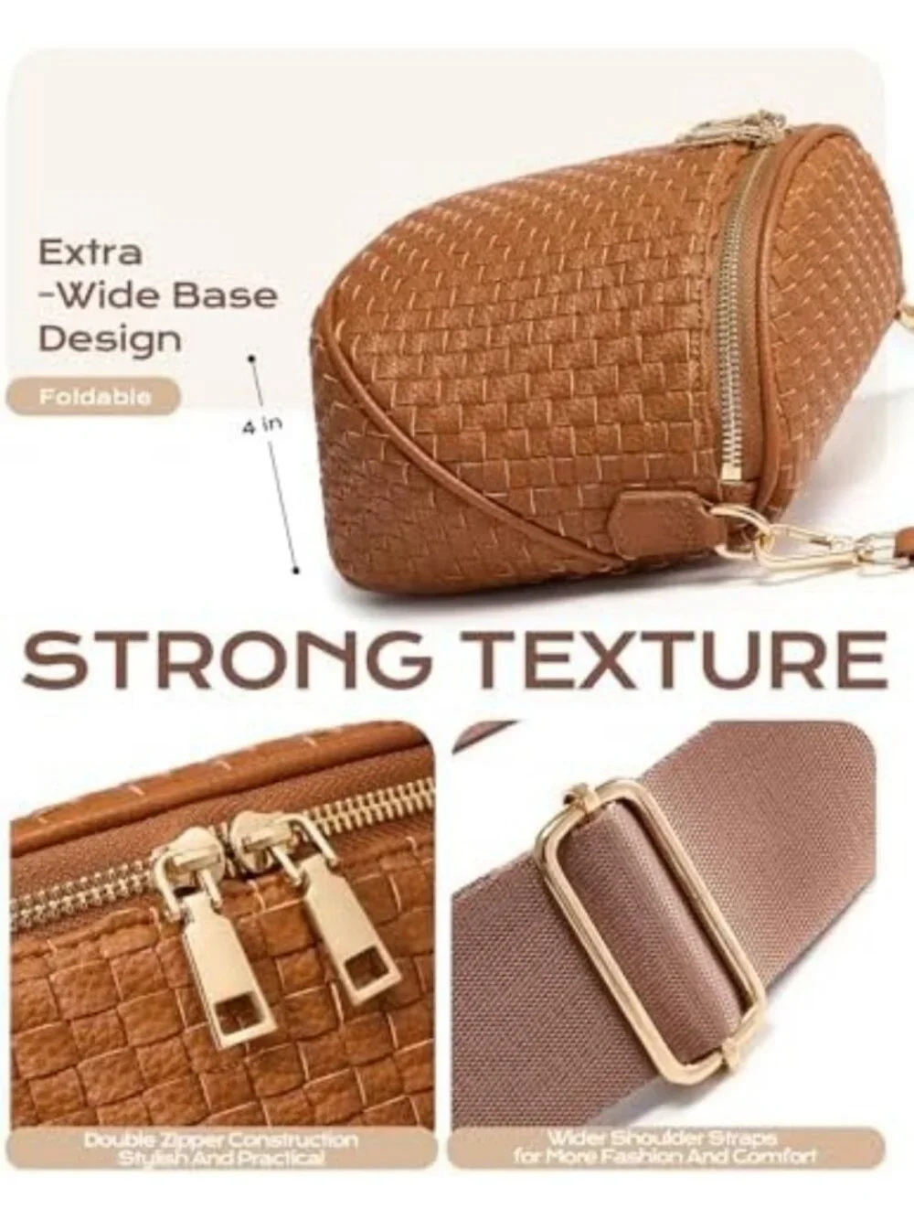 Chic Woven Checkered Crossbody Bum Bag for Women - Stylish PU Leather Fanny Pack
